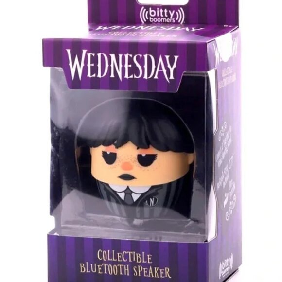 Wednesday Addams Bitty Boomer Collectible Mini Bluetooth Speaker Netflix 2" - Picture 2 of 12